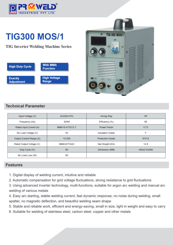 TIG300MOS1 TIG 300S MOS
